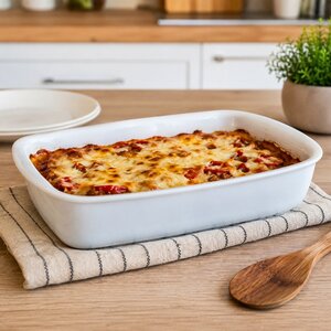 tave qeramike white pyrex 33x23 cm