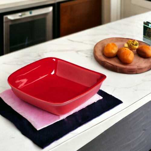 tave qeramike red pyrex 24x24 cm