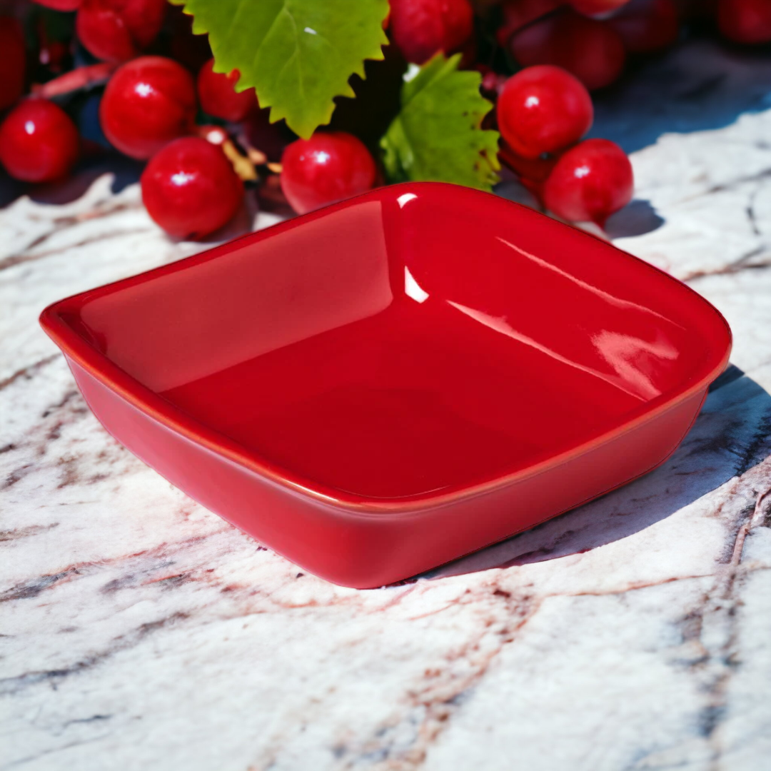 tave qeramike red pyrex 24x24 cm