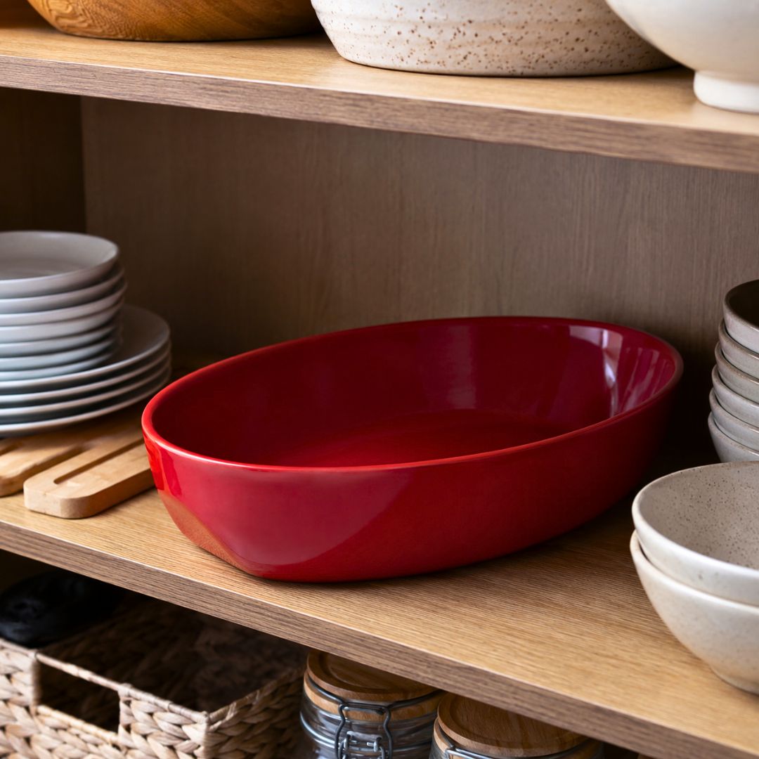 tave qeramike red pyrex 28x18 cm
