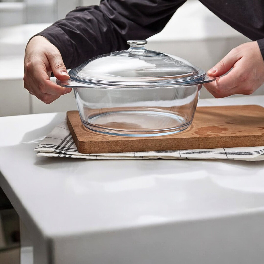 tenxhere rrethore me kapak pyrex 0,25 lt