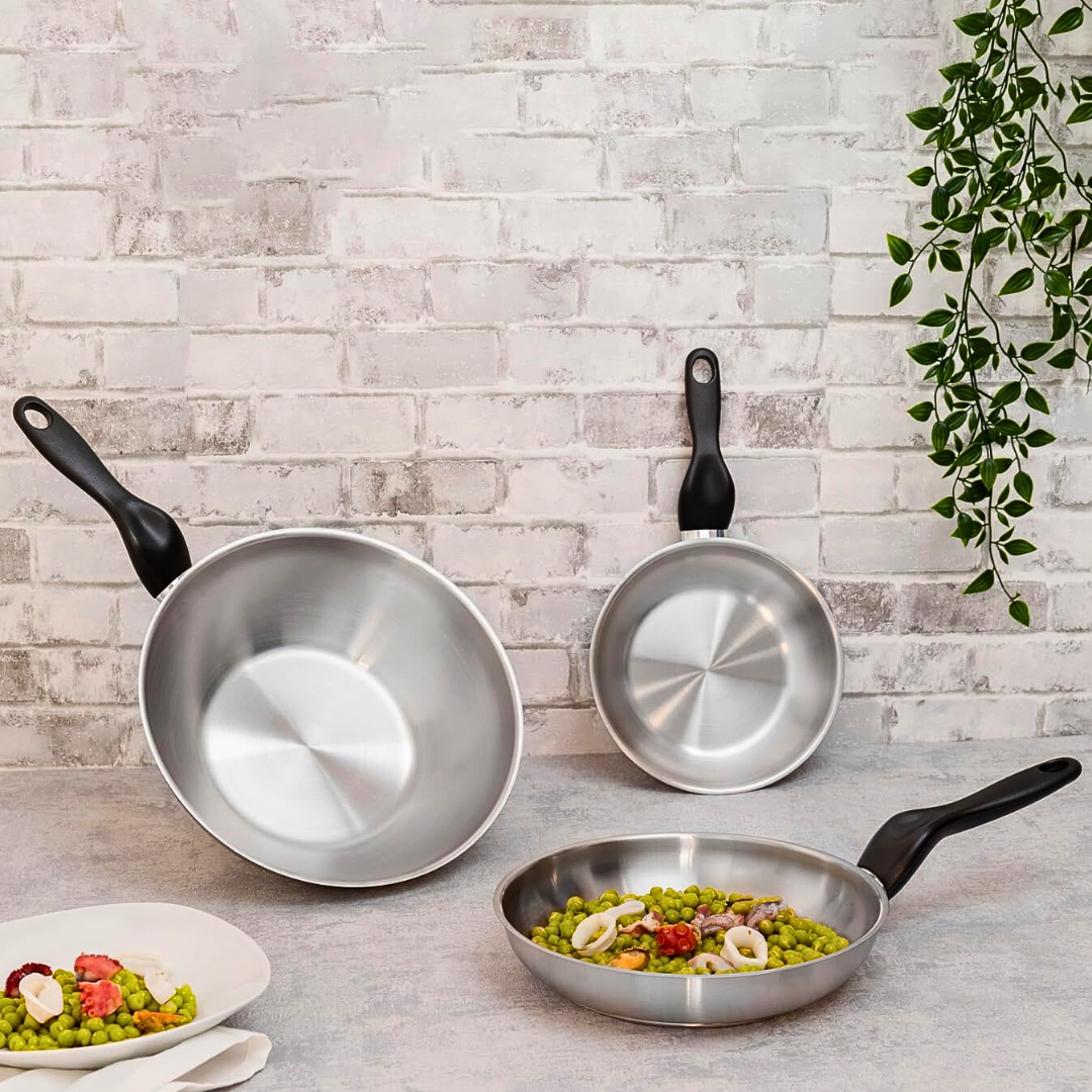 tigan wok inoxidabili 28 cm