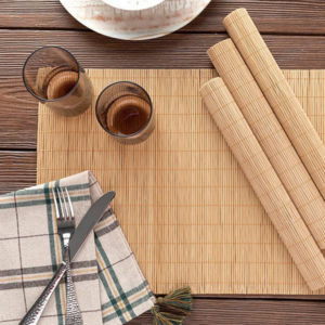 shtroje tavoline bamboo natural 45x30 4 cope