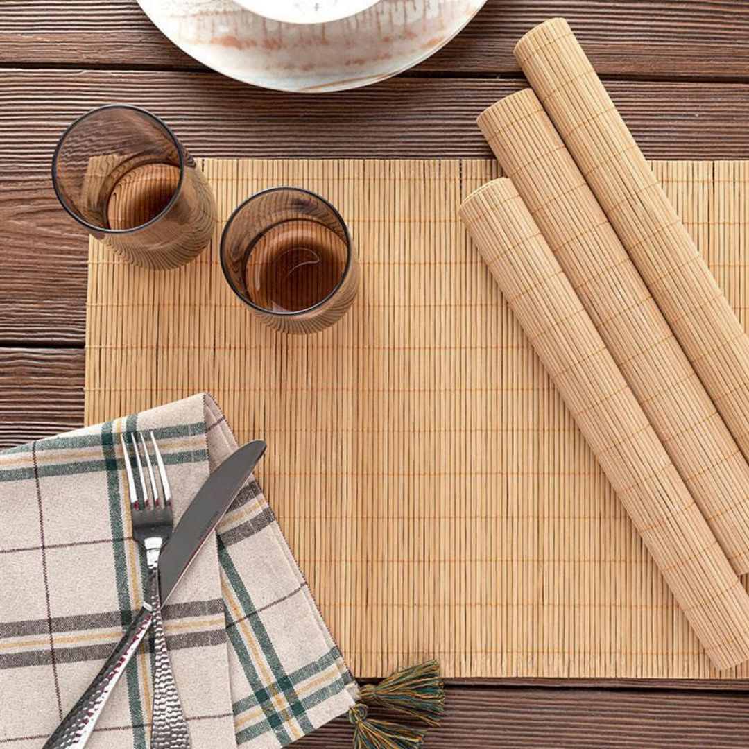 shtroje tavoline bamboo natural 45x30 4 cope