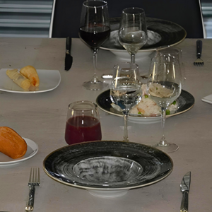 pjate pasta round black napoli 27,5 cm