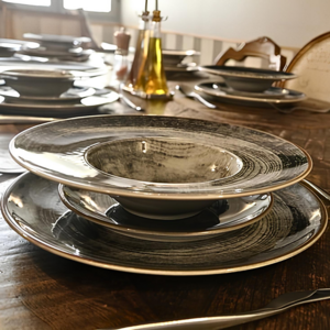 pjate pasta round black napoli 27,5 cm