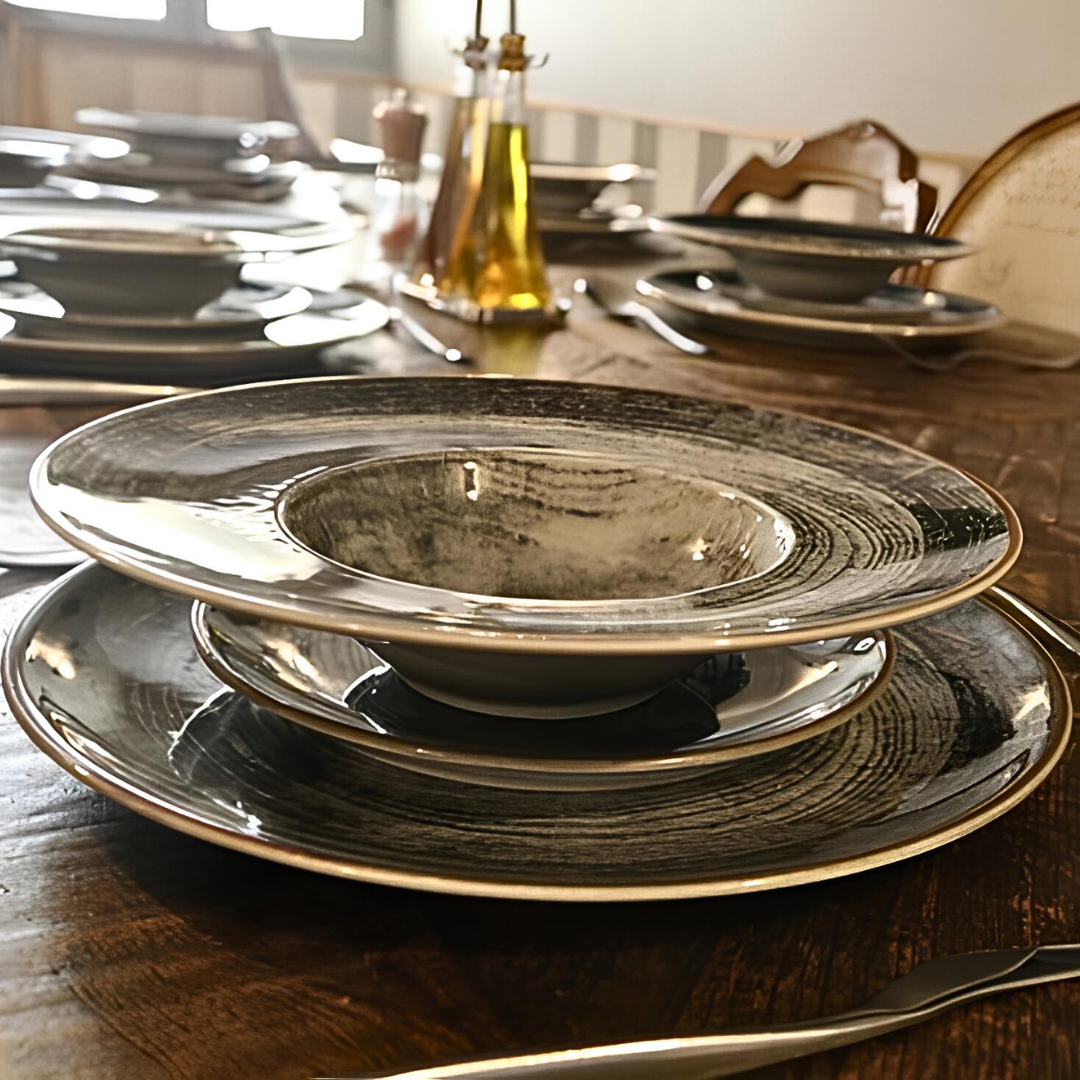 pjate pasta round black napoli 27,5 cm