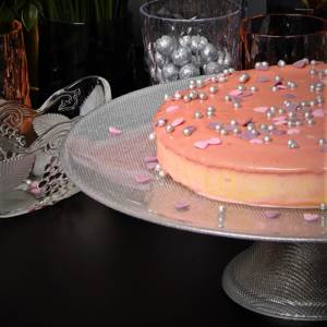 mbajtese torte me fron glitter silver 33 cm