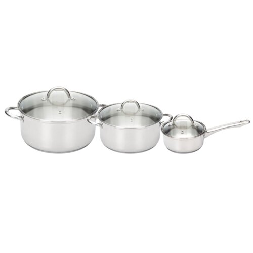 set tenxheresh inoksi me kapak 14-18-24 cm 3 cope