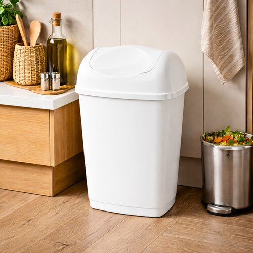 kosh mbeturinash me shtypje swing white 25 lt