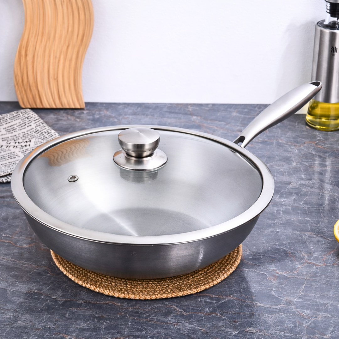 tigan inoksi me kapak craft 30 cm