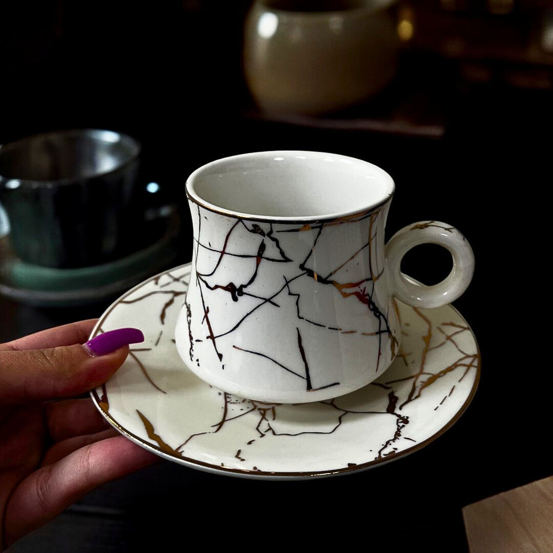 filxhane caji queen crown white marble 6 cope