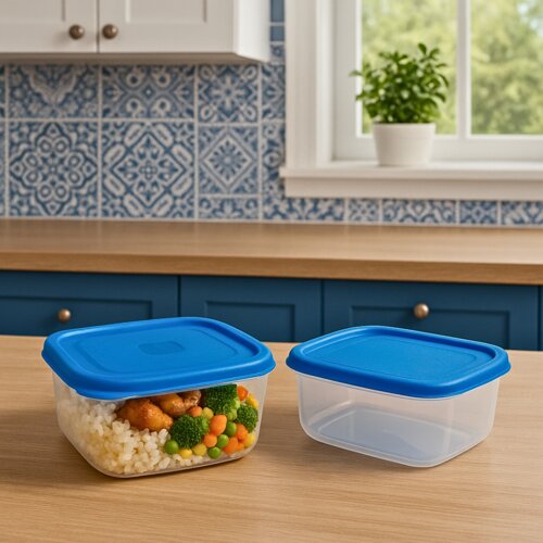 tas sallate transparent me kapak blu 1,25 lt