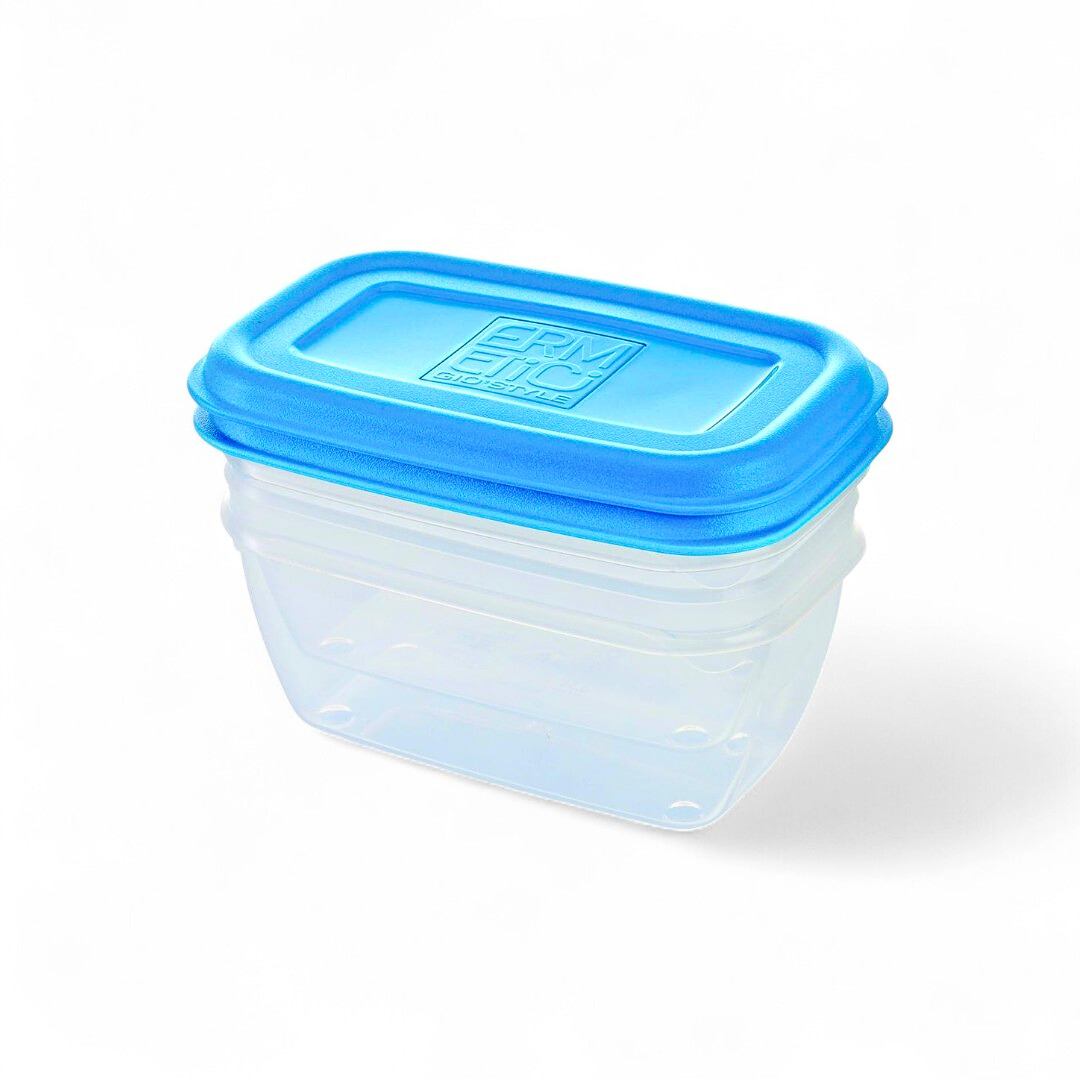 set tasa drejtkendor me kapak ermetici 0,5 lt 2 cope