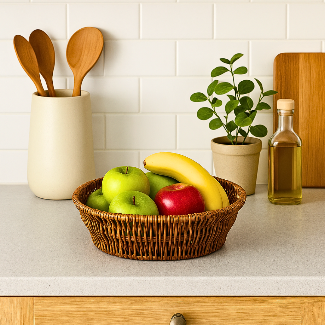 kanister me thurje rrethore nesty brown 25 cm