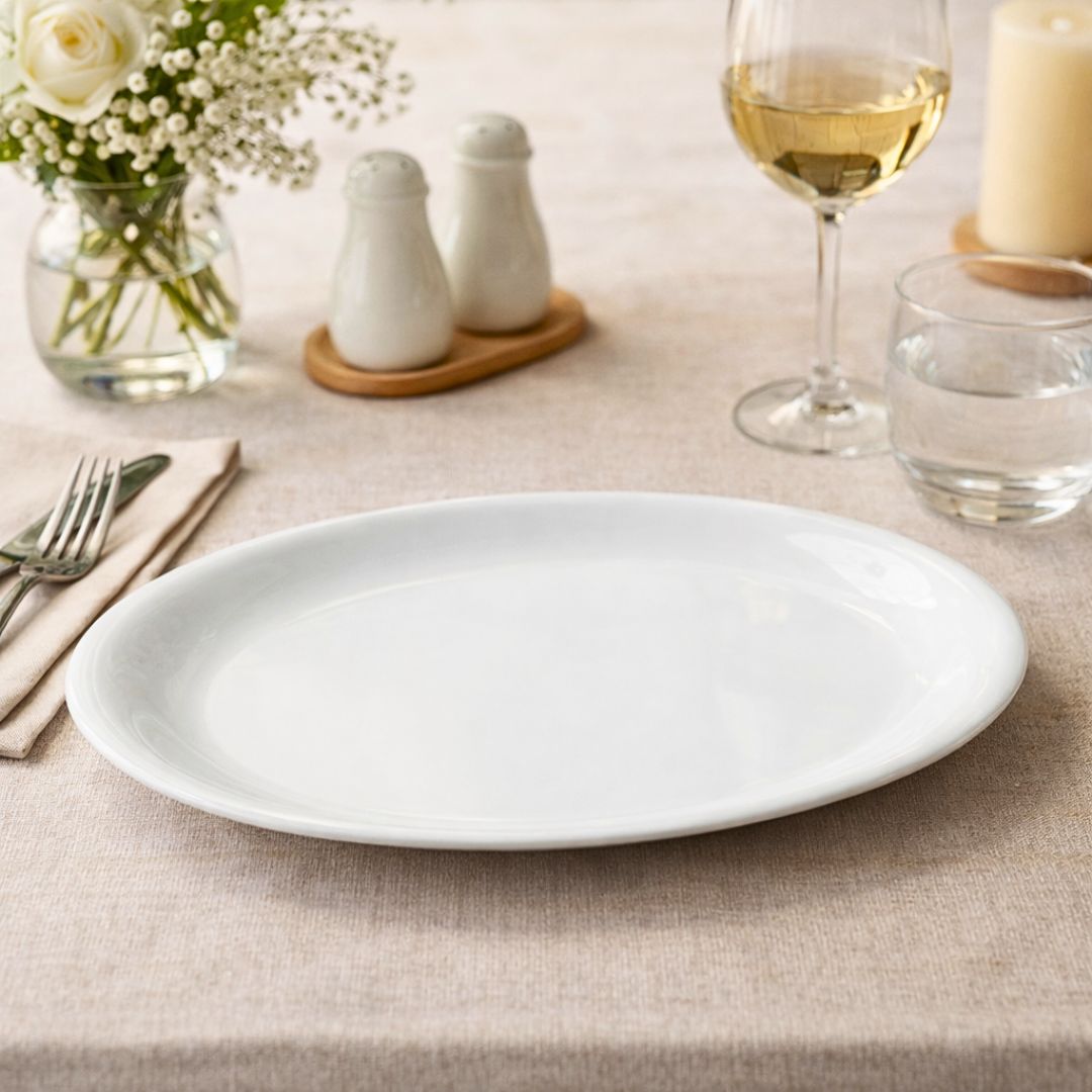 pjate ovale carla white 22x14 cm