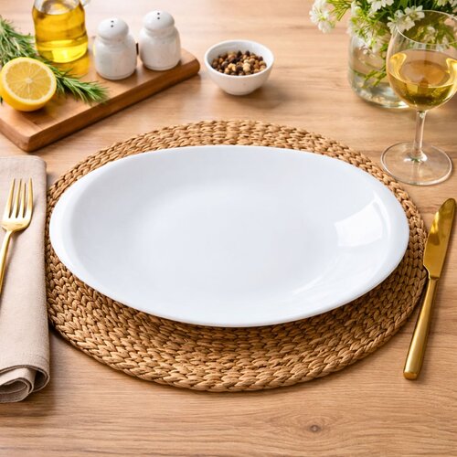 pjate ovale carla white 28x20 cm