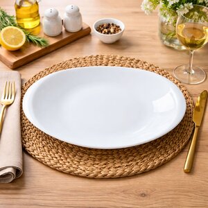 pjate ovale carla white 28x20 cm