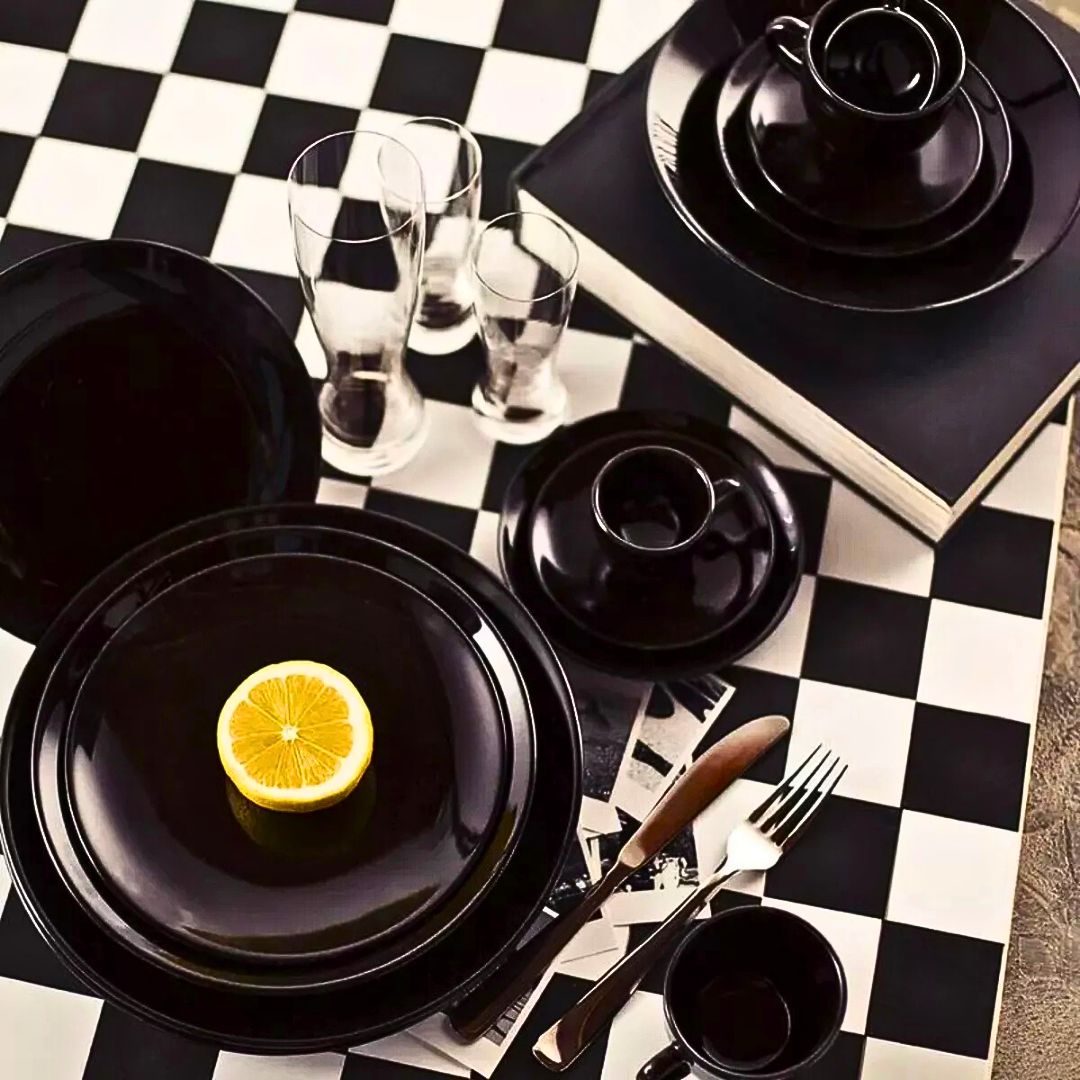 pjate dinner diwali black 25 cm