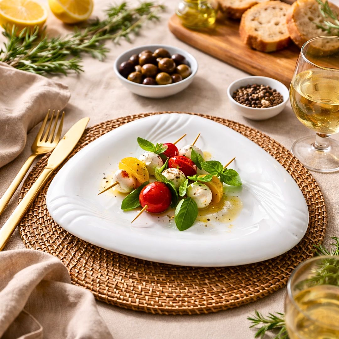 pjatance porcelani trekendore 33 cm