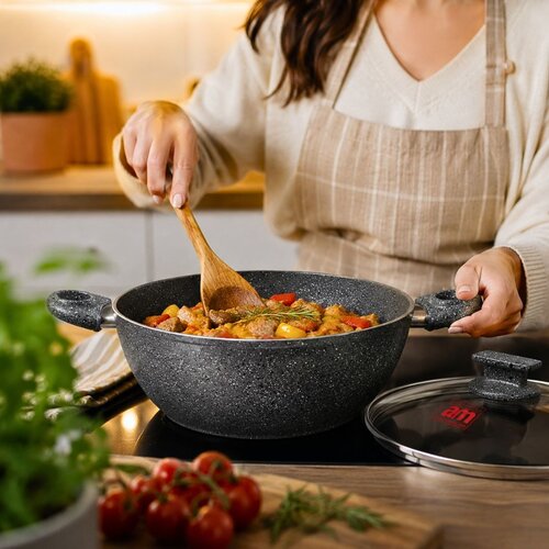 tenxhere me kapak cuore di pietra 28 cm