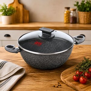 tenxhere me kapak cuore di pietra 28 cm