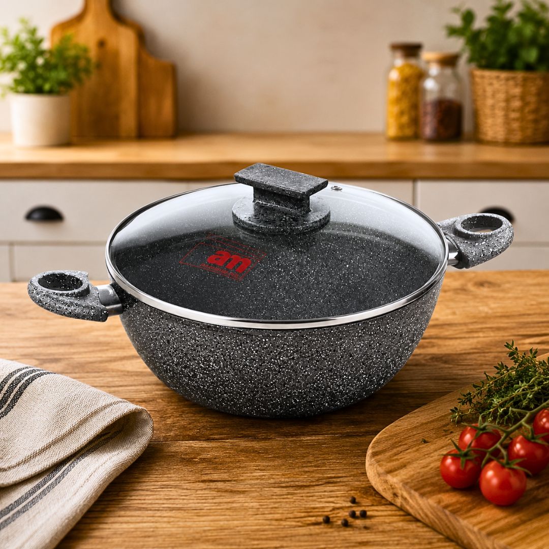 tenxhere me kapak cuore di pietra 28 cm